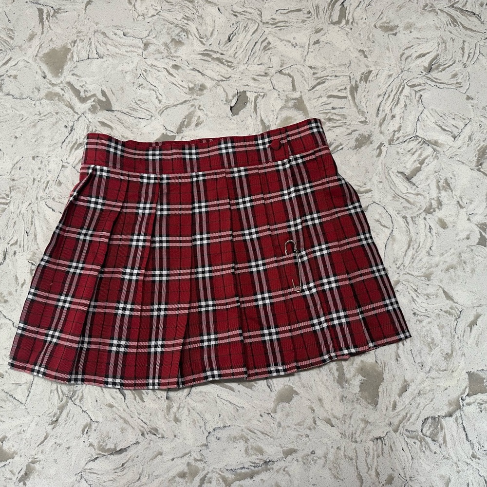 Spirit Red Plaid Skater Skirt